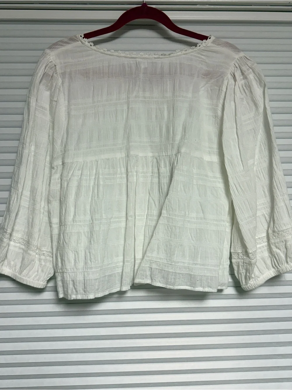 Steve Madden BB Dakota Cropped Peasant Blouse - Soft V-Neck - Picture 2 of 5